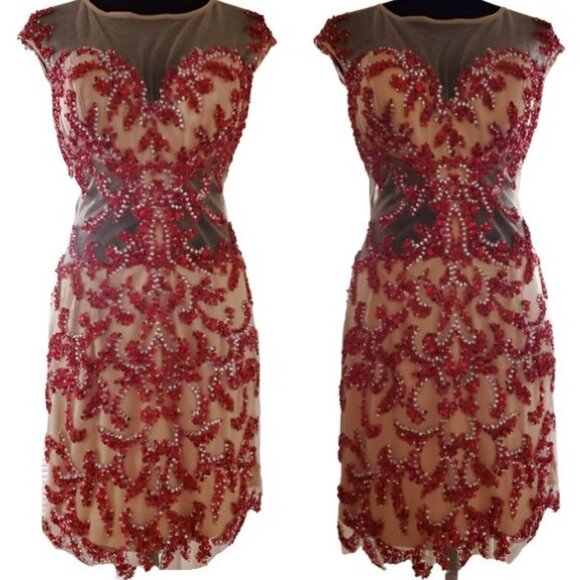 Luxury Designer Beaded Sexy Runway Cocktail Party Evening Prom Embroidery Dress - Picture 6 of 16